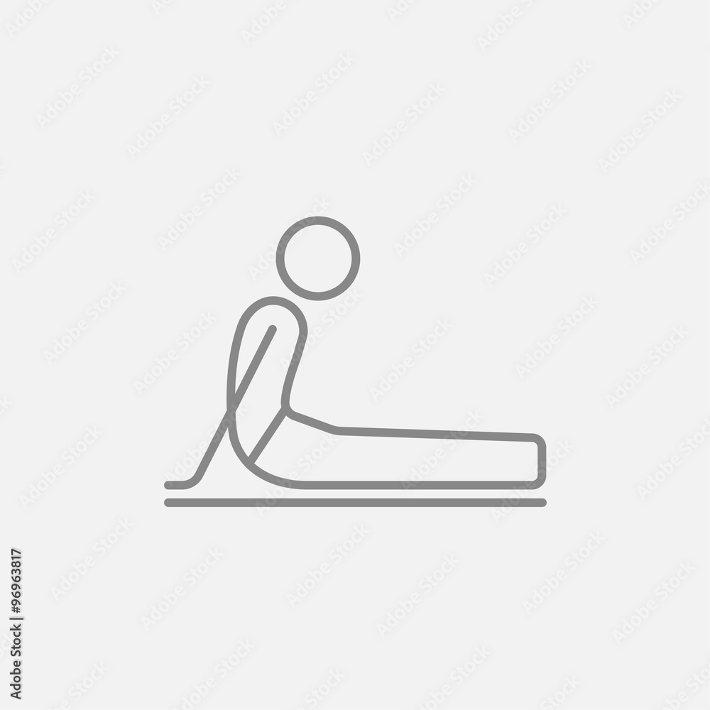Man practicing yoga line icon. Man practicing yoga line icon.