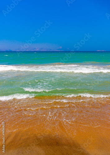 the beautiful tropical Tam - Tam beach near Kardamaina village at Kos island in Greece photo