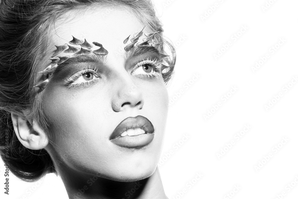 Woman with thorn makeup