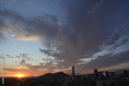 Amazing sunset clouds in Santiago  Chile