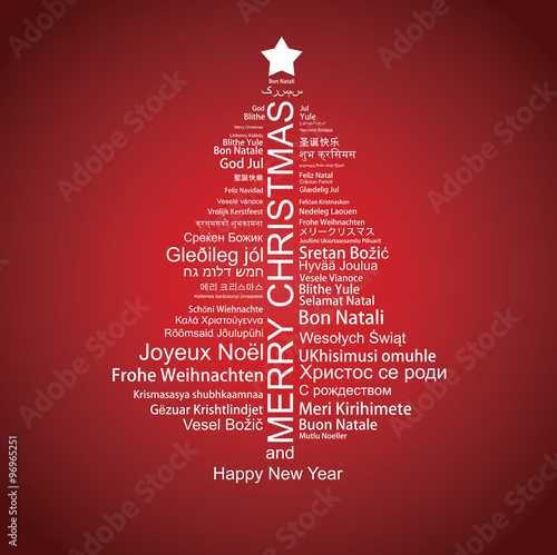 Merry Christmas Tag Cloud shaped as a Christmas tree
