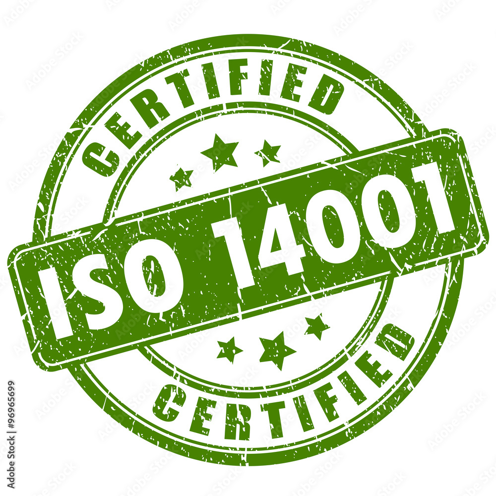 Iso 14001 certified stamp - obrazy, fototapety, plakaty 