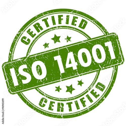 Iso 14001 certified stamp photo