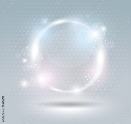 Abstract fractal blue background with crossing circles. Disco li