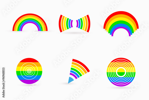 LGBT pencil Pride Flag Rainbow Icons Set