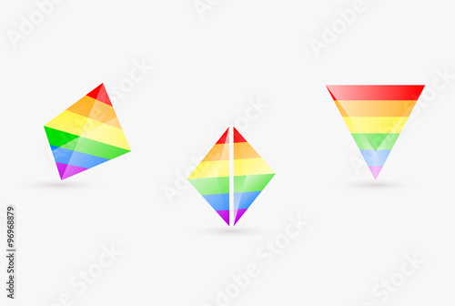 LGBT Pride Flag Rainbow Icons Set