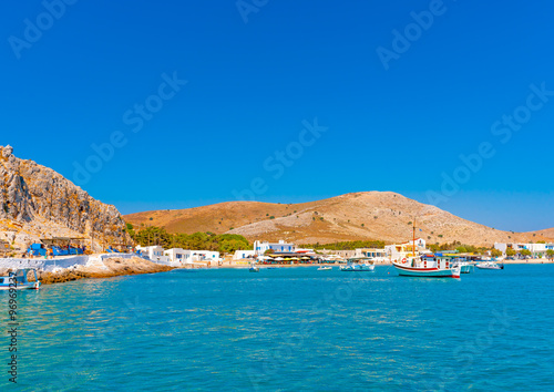 the pictorial port of Pserimos island in Greece