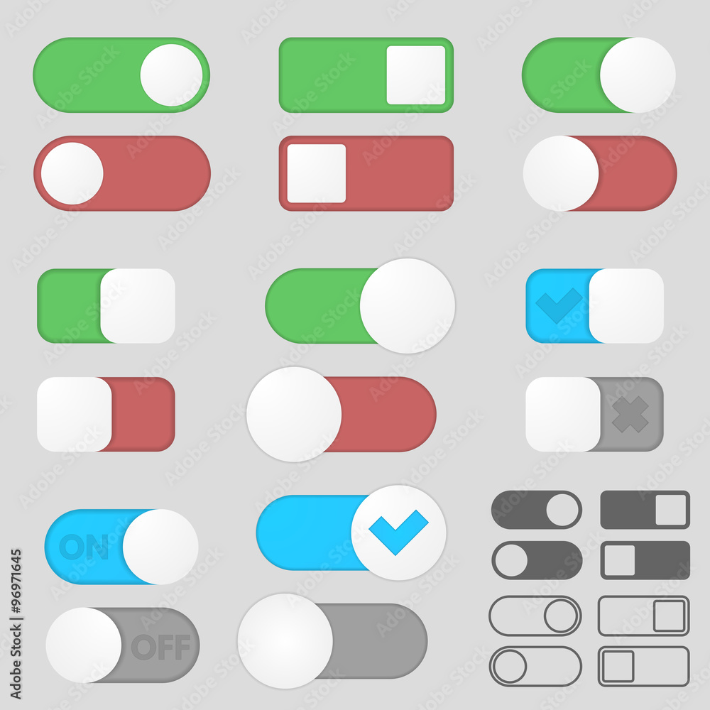 Toggle switch buttons pack.