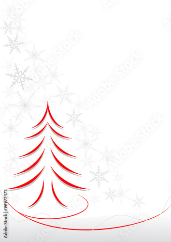 sfondo verticale albero di natale e fiocchi di neve