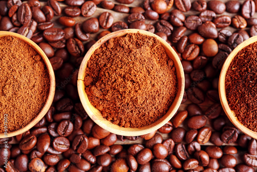 Collection of coffee, close up Collection of coffee, close up
