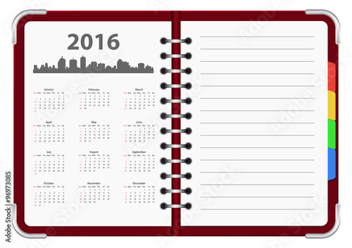 calendar 2016 notepad