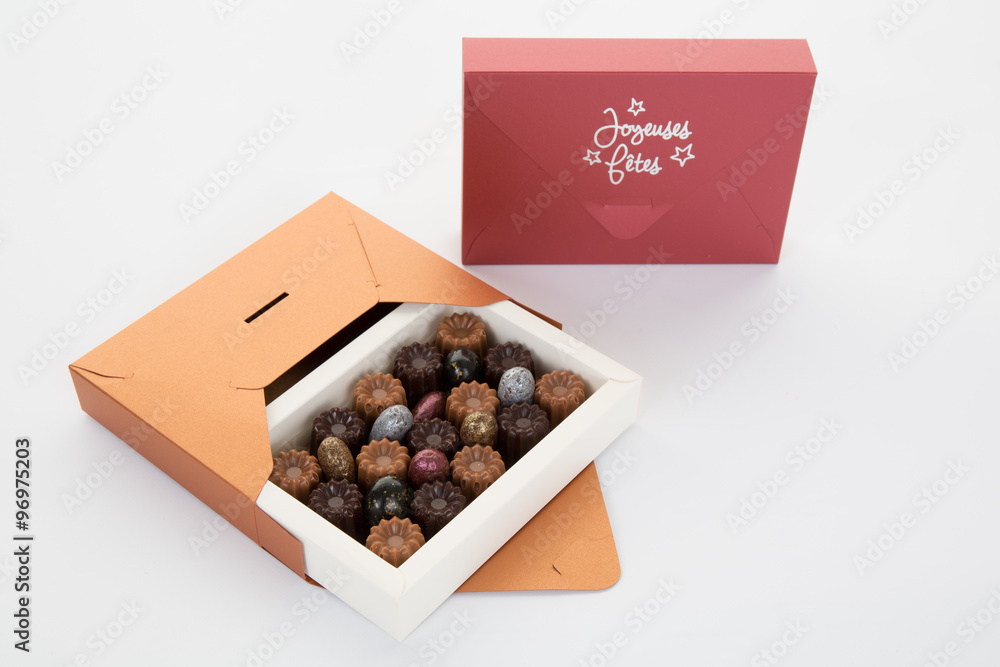Box of chocolate candies for christmas days Box of chocolate candies for christmas days