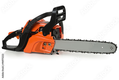 Chainsaw on a white background