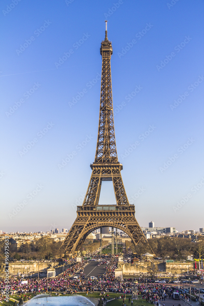 Celebrations at the Eiffel Tower in Paris
