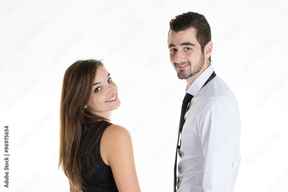 Happy couple in love. Isolated over white background. Happy couple in love. Isolated over white background.