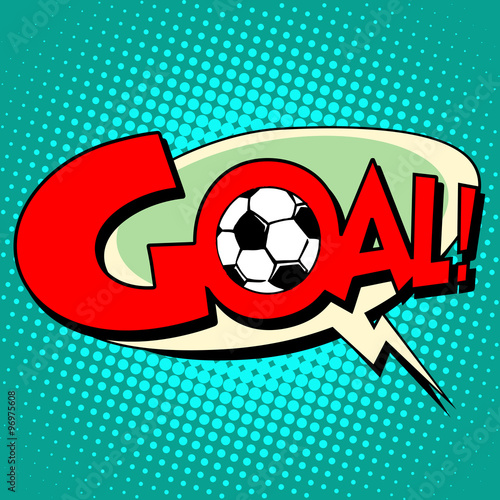 Goal football comic style text