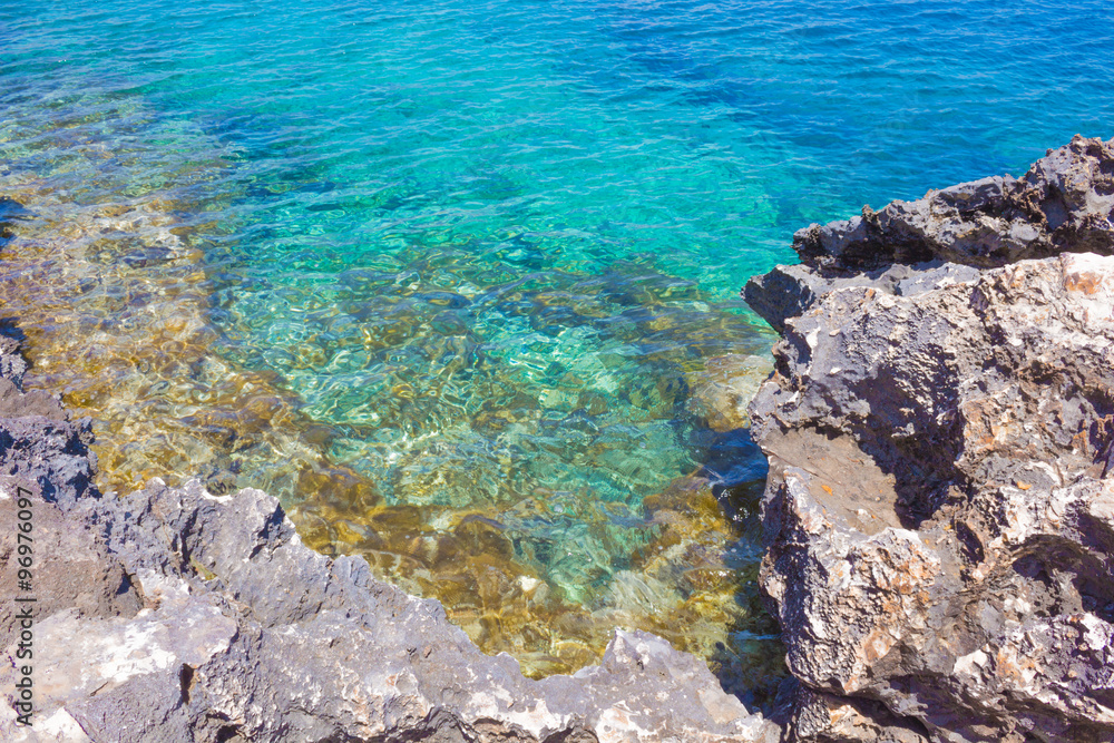 Rocky beach on a Cape Greco