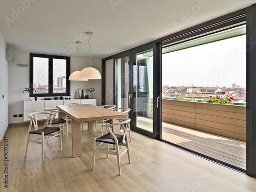 dining room in the attic