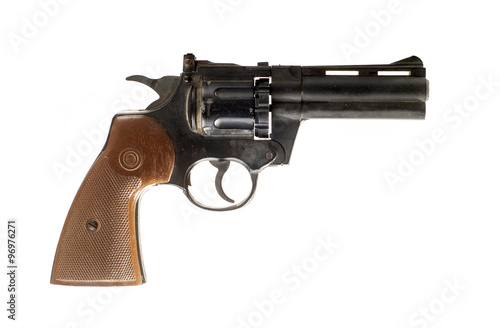 revolver on white background