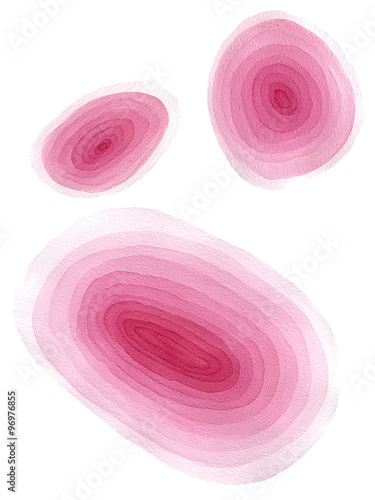 Abstract pink spots. Watercolor illustration of spots. Isolated on white background
