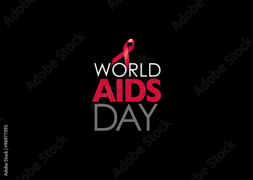 World AIDS Day 2015.
Vector graphic text and ribbon commemorating World AIDS Day 2015.