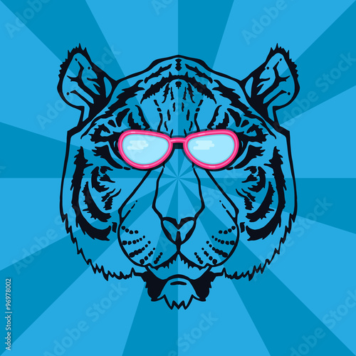 Fototapeta Naklejka Na Ścianę i Meble -  Line Art Tiger