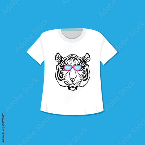 Fototapeta Naklejka Na Ścianę i Meble -  Line Art Tiger