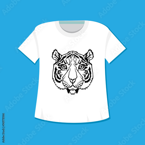 Fototapeta Naklejka Na Ścianę i Meble -  Line Art Tiger