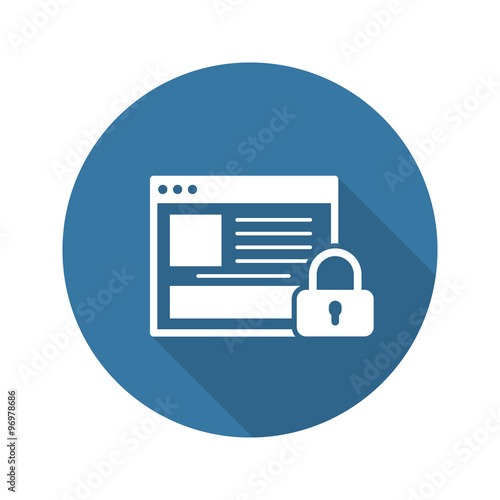 Online Security Icon. Flat Design.