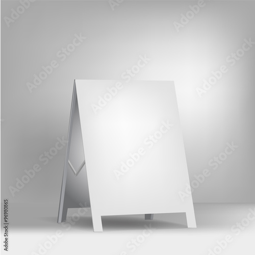 white advertising stand. vector on white background