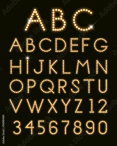 glowing letters