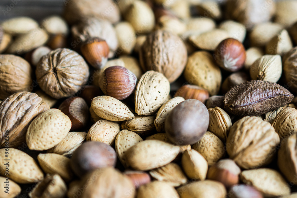 Nut mix on rustic wooden background Nut mix on rustic wooden background