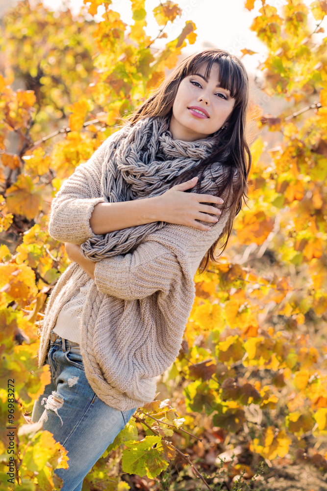 Autumn portrait of a young woman Autumn portrait of a young woman