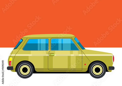 Retro mini car vector
