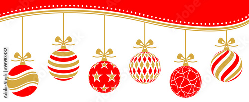 Weihnachten Weihnachtskugeln Dekoration Banner Rahmen gold rot
