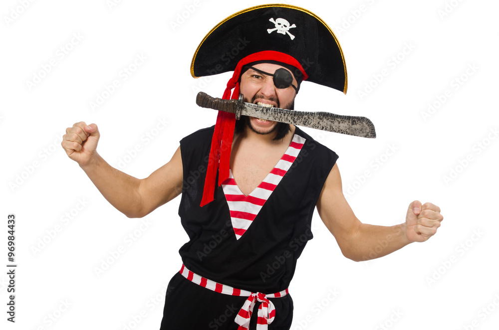 Man pirate isolated on the white background Man pirate isolated on the white background