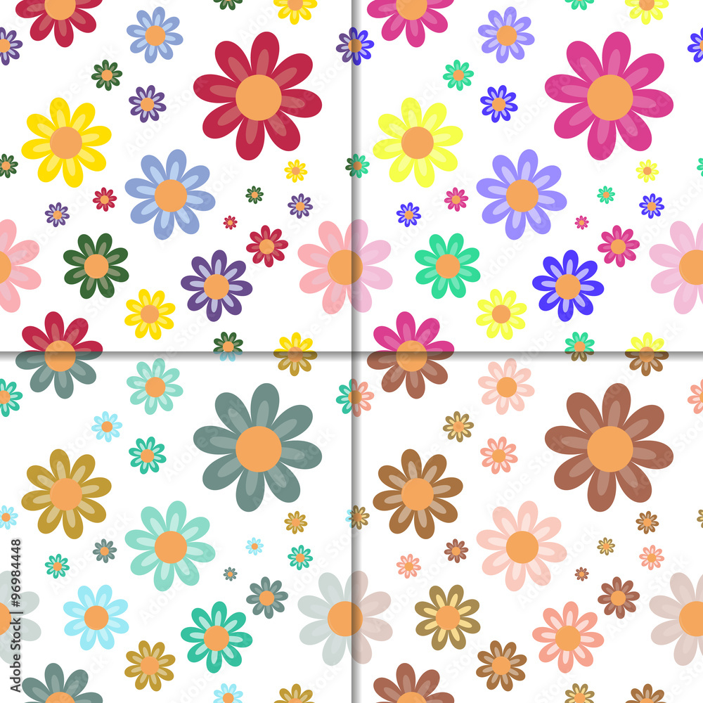Seamless patterns with flowers Seamless patterns with flowers
