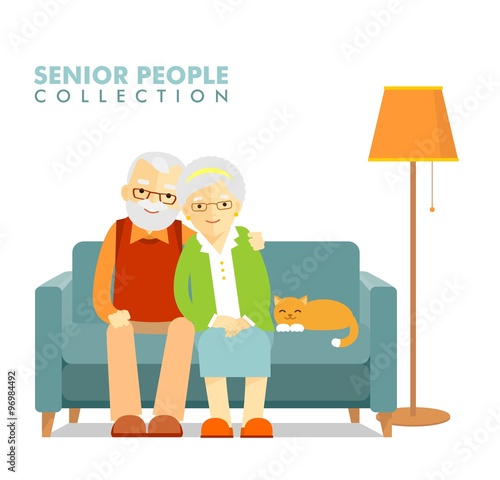 Social concept - old people couple