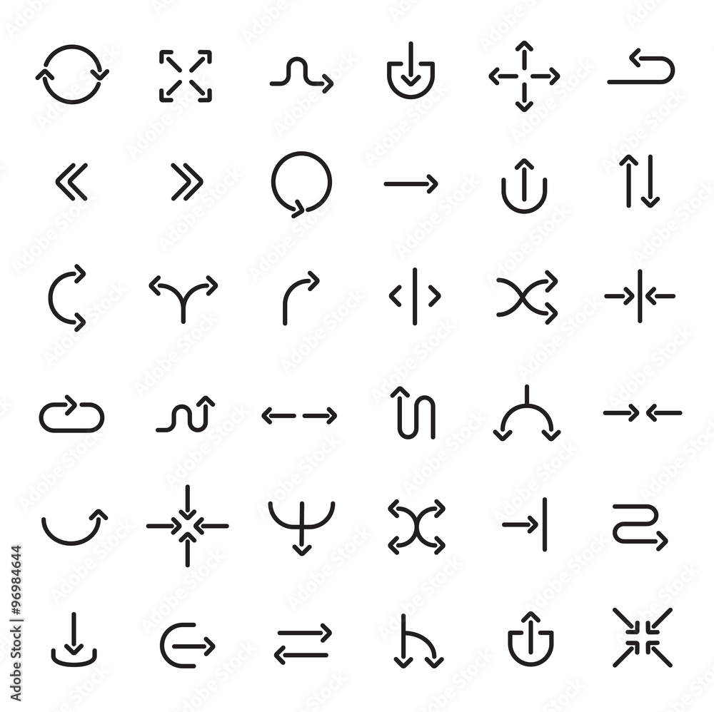 Thick line navigation arrows set Thick line navigation arrows set