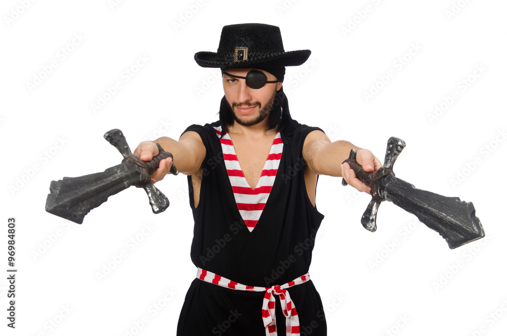 Man pirate isolated on the white background Man pirate isolated on the white background