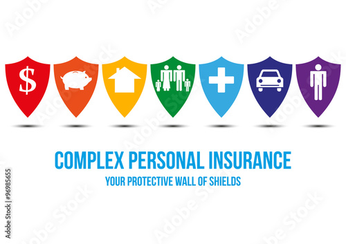Complex personal insurance design concept
