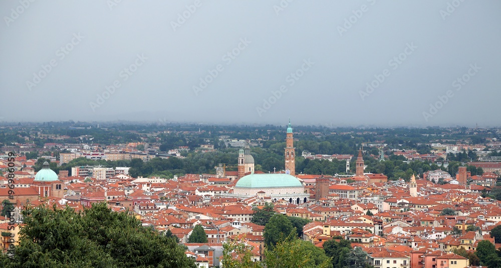 Panorama of the city of Vicenza in Northern Italy