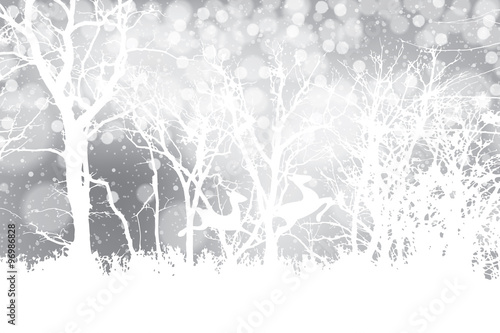 Abstract winter silver white snowflakes background