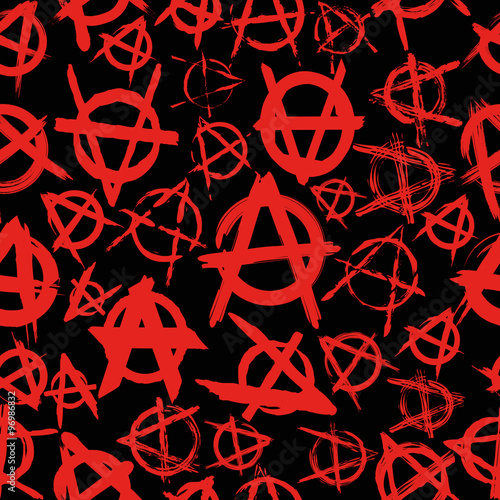seamless pattern with signs of anarchy