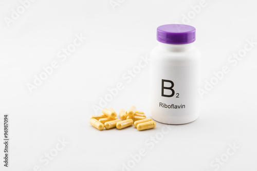 Billede på lærred Bottle of B2 vitamins