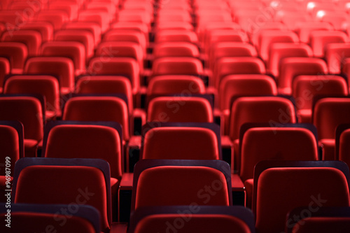 View of many empty seats in theater