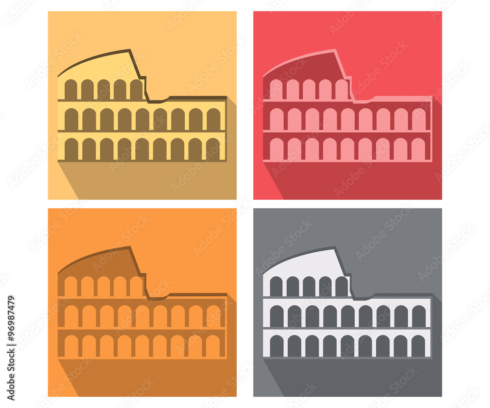 Colosseum in Rome. Illustration in a flat style