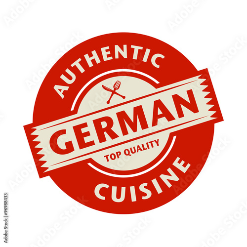 Abstract stamp with the text Authentic German Cuisine