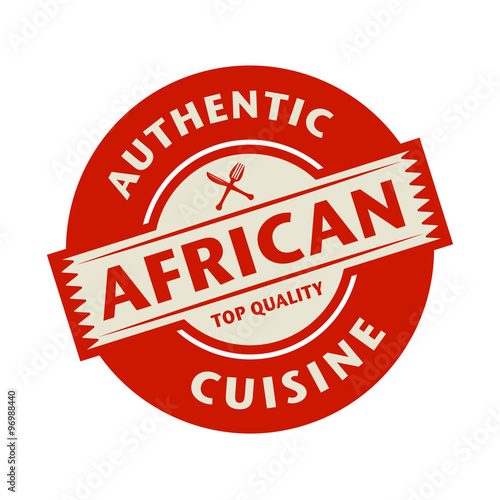 Abstract stamp with the text Authentic African Cuisine