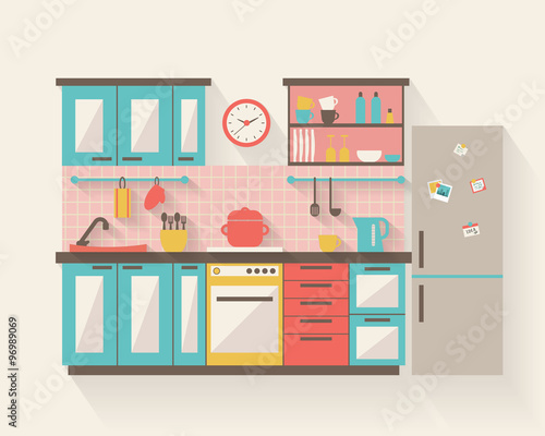 Kitchen with furniture 